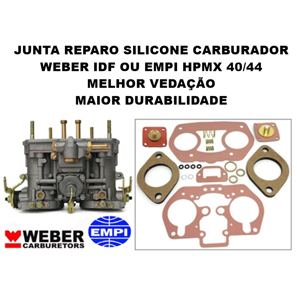 Junta Reparo Silicone Carburador Weber IDF Empi HPMX 40 44