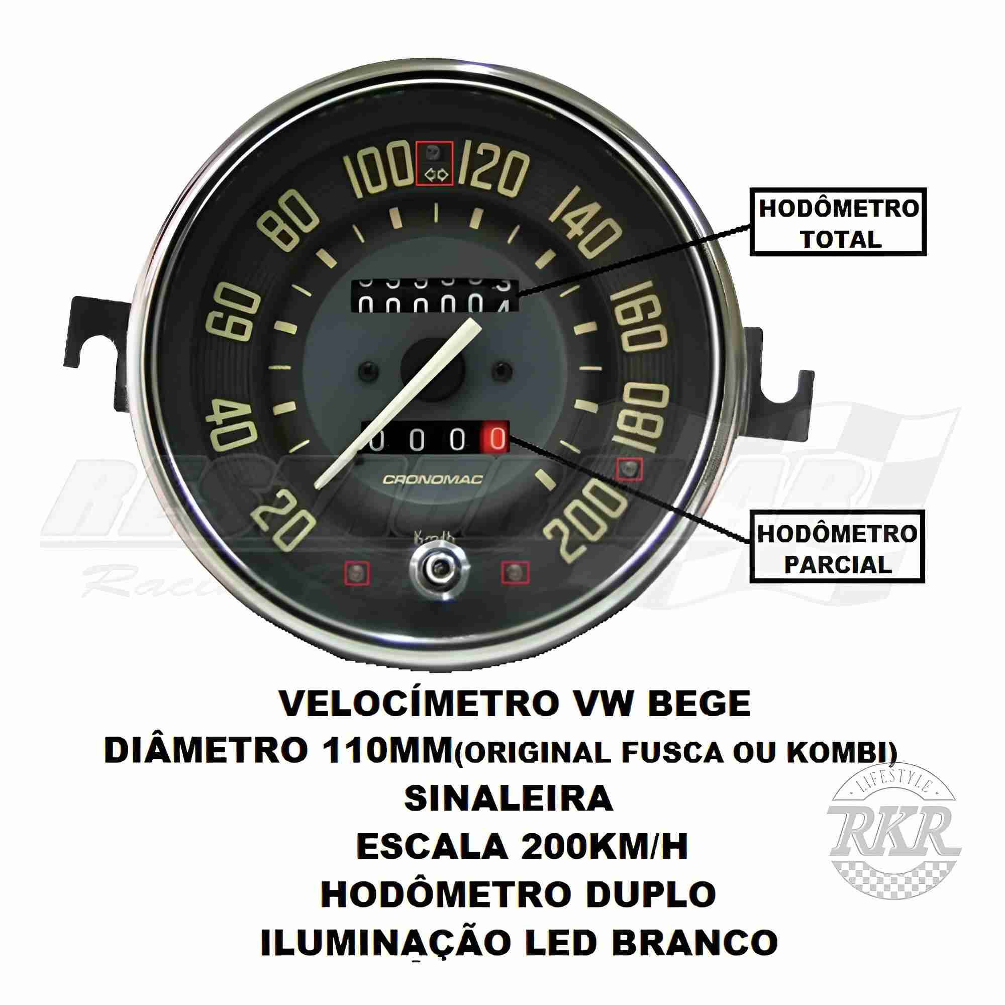 Velocimetro Fusca 2 Hodometros Fusca Cronomac